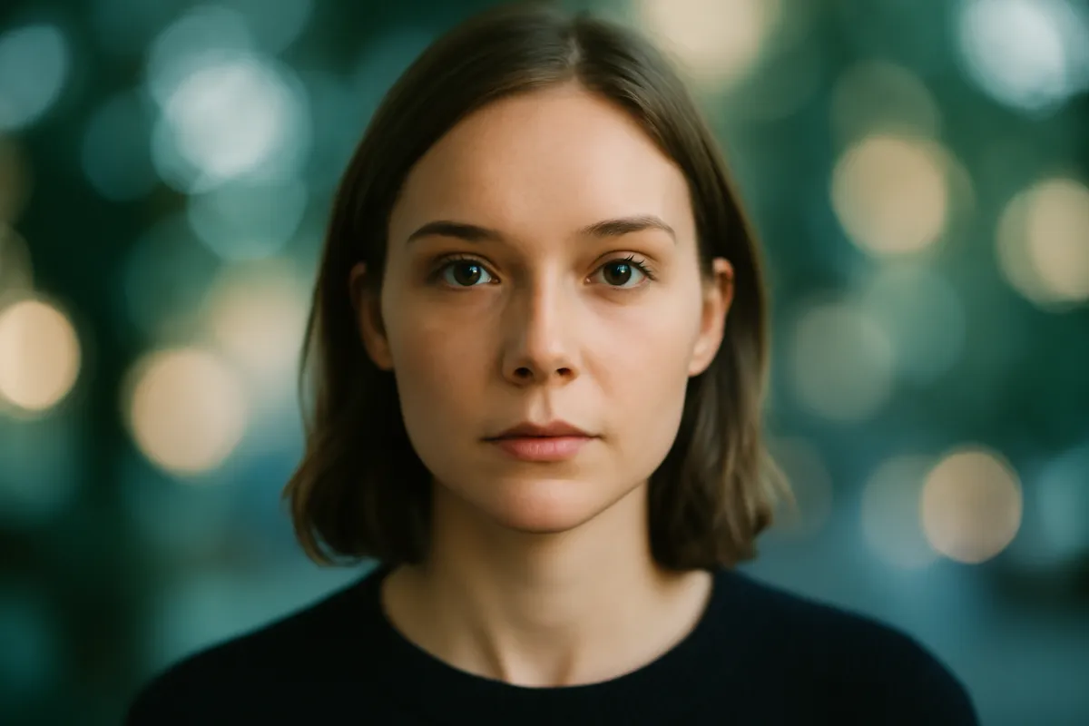 A close portrait with the eyes rendered sharp while the background falls into soft, out-of-focus bokeh, the shallow depth of field look that isolates a subject
